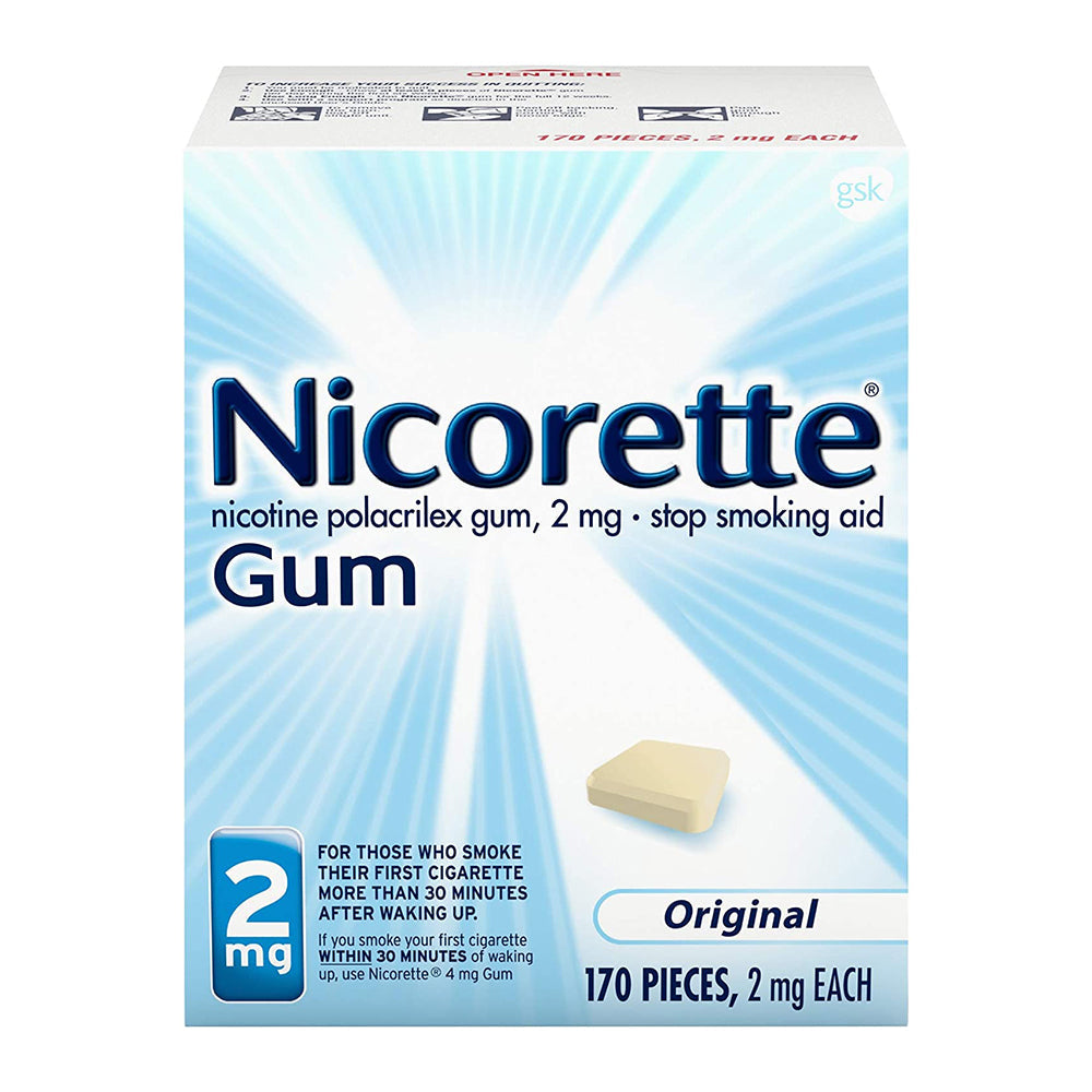 Nicorette Nicotine Gum Original 2 Milligram Stop Smoking Aid - 170 Count