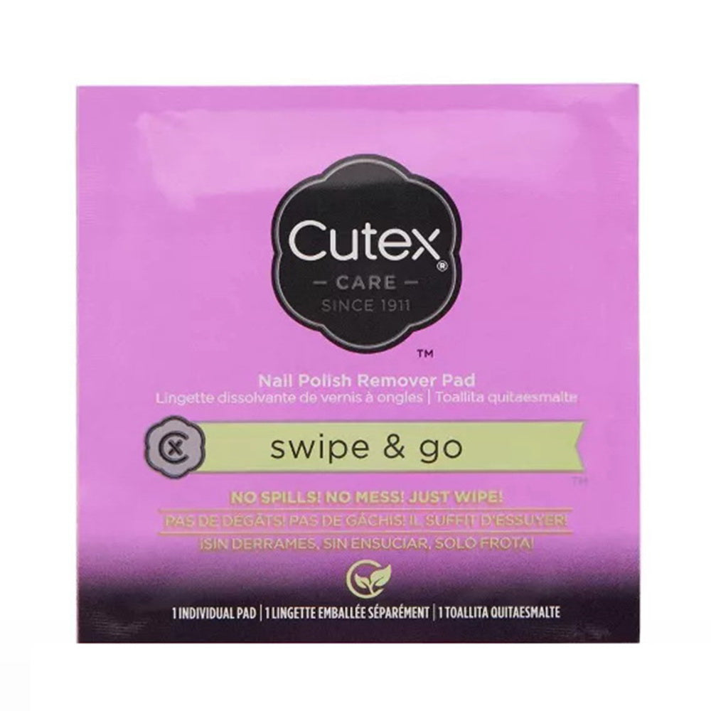 Cutex Care Swipe And Go Nail Polish Remover Pads, 10 Count
