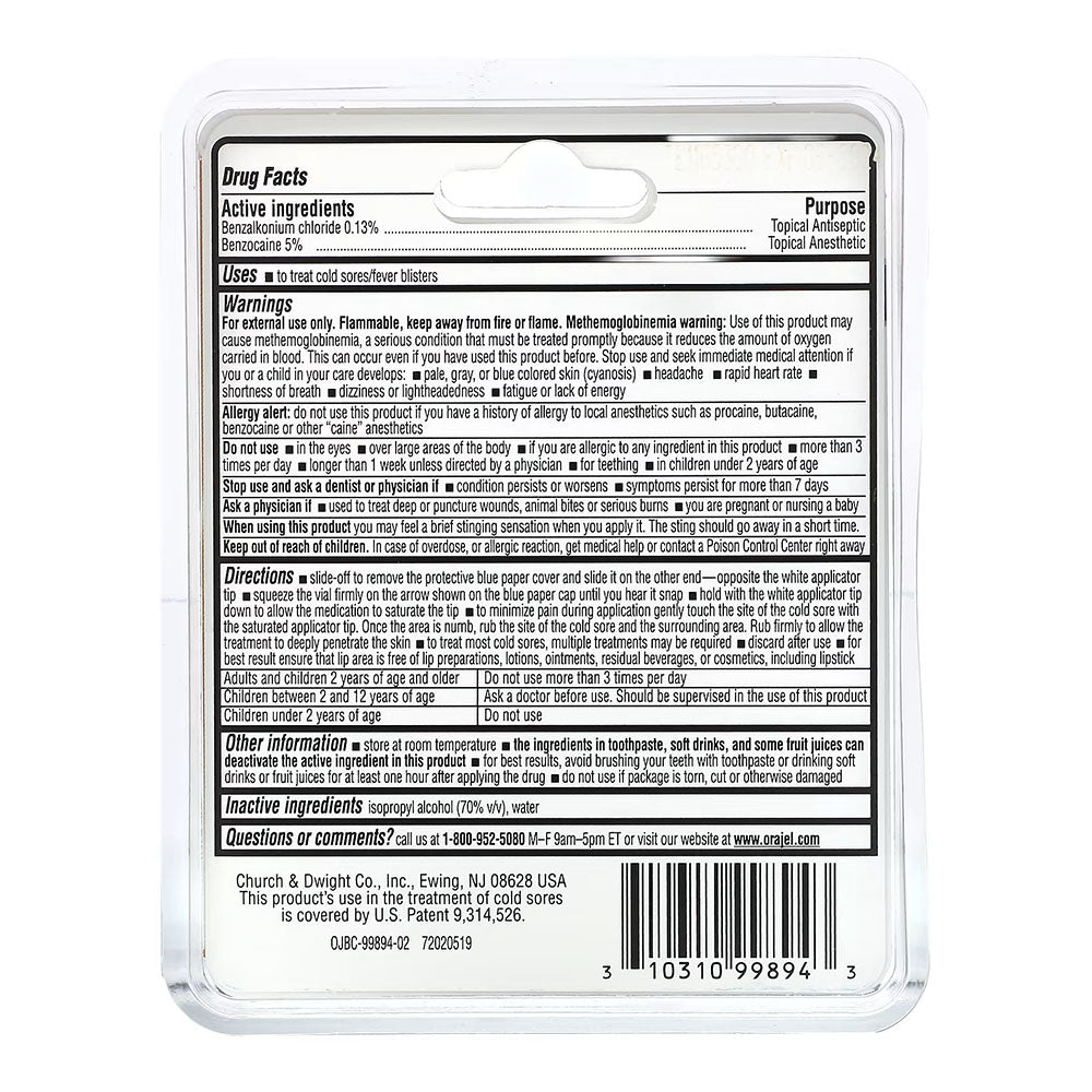Orajel Touch Free Cold Sore Treatment .12Oz