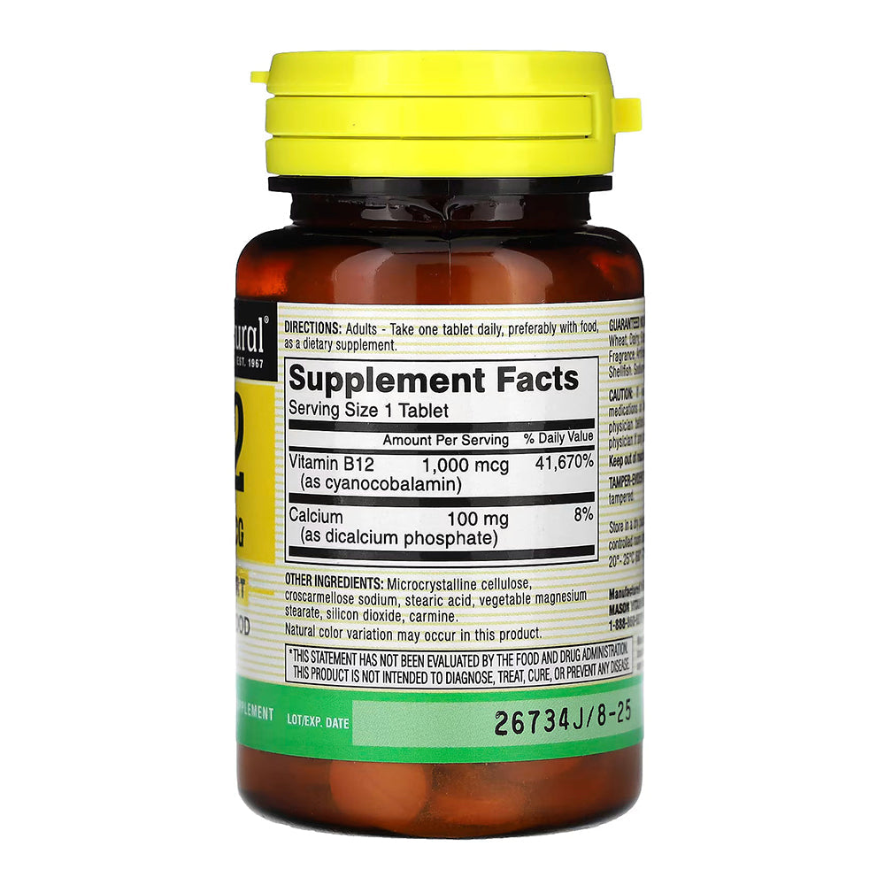 Mason Natural Vitamin B-12 1000 Mcg Tablets - 60 Ea
