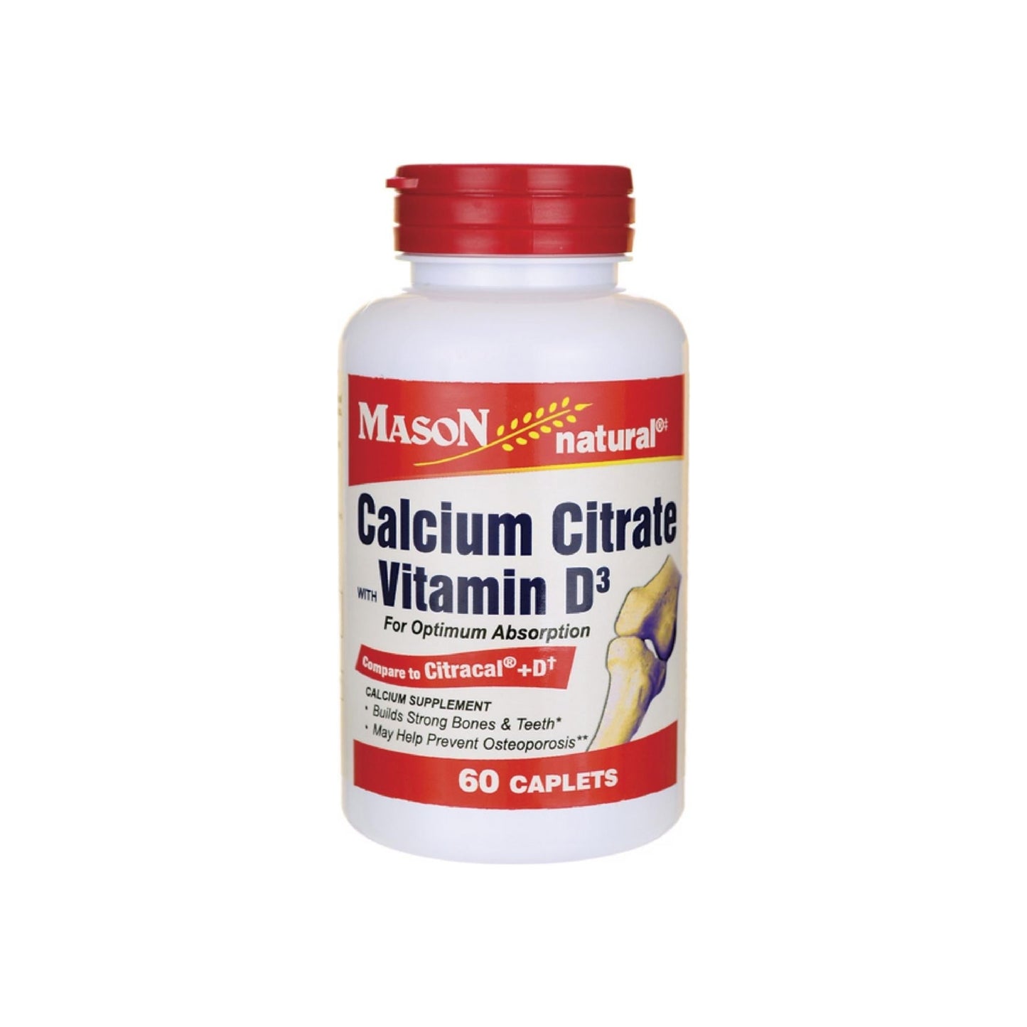 Mason Natural Calcium Citrate Caplets With Vitamin D - 60 Ea