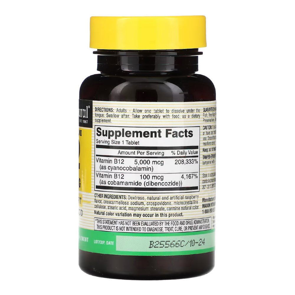 Mason Natural Quick Dissolve, Vitamin B-12, 5,000 Mcg - 30 Tablets