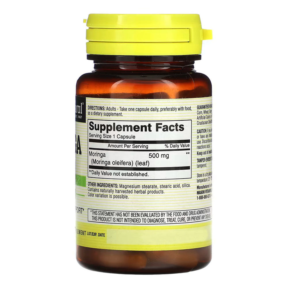 Mason Natural Moringa 500 Mg - Supports Energy Metabolism And Inflammatory Response - 60 Ct
