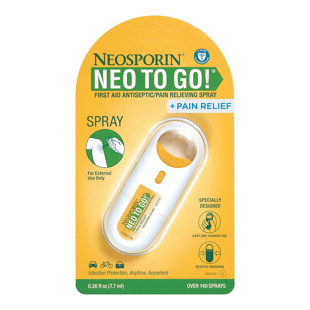 Neosporin + Pain Relief Neo To Go First Aid Antiseptic Pain Relieving Spray - 0.26 Oz