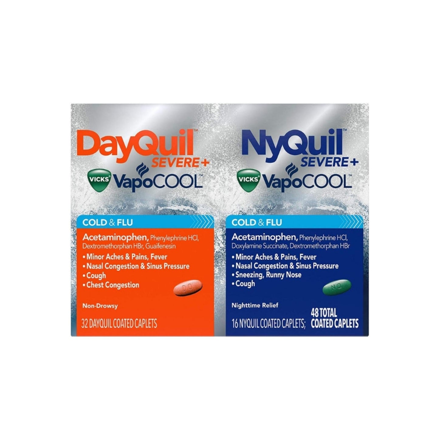 Vicks Dayquil Nyquil Severe Cold & Flu & Nighttime Relief, 48 Ea