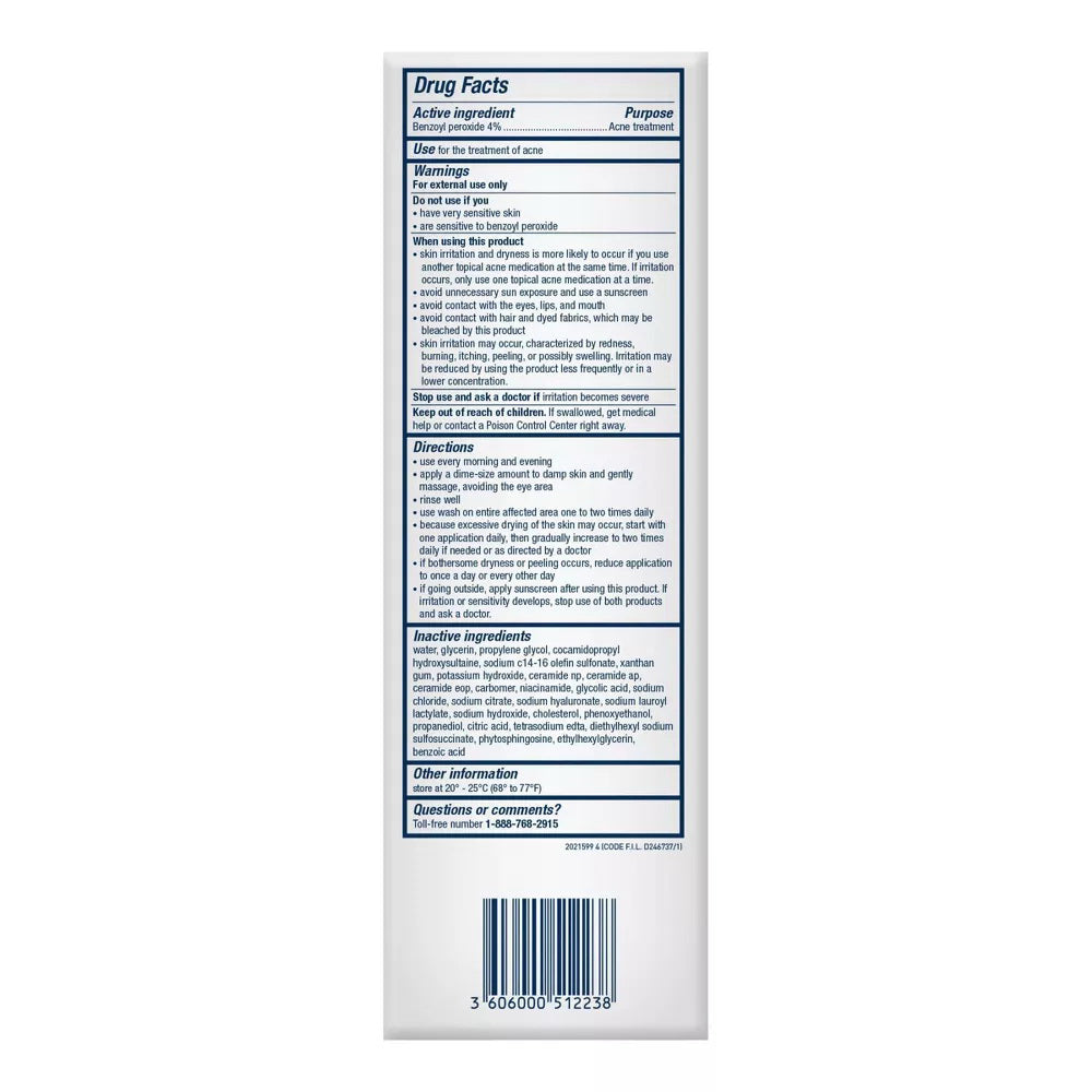 Cerave Acne Foaming Cream Cleanser Acne Treatment Face Wash , 5 Oz