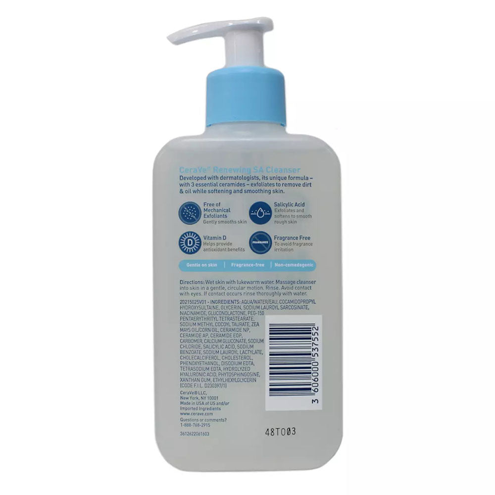Cerave Sa Cleanser Salicylic Acid Cleanser With Hyaluronic Acid, 8 Oz