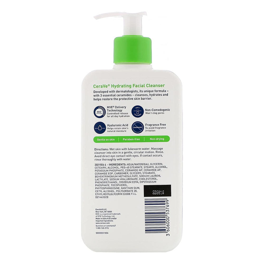 Cerave Hydrating Cleanser, 12 Ounce