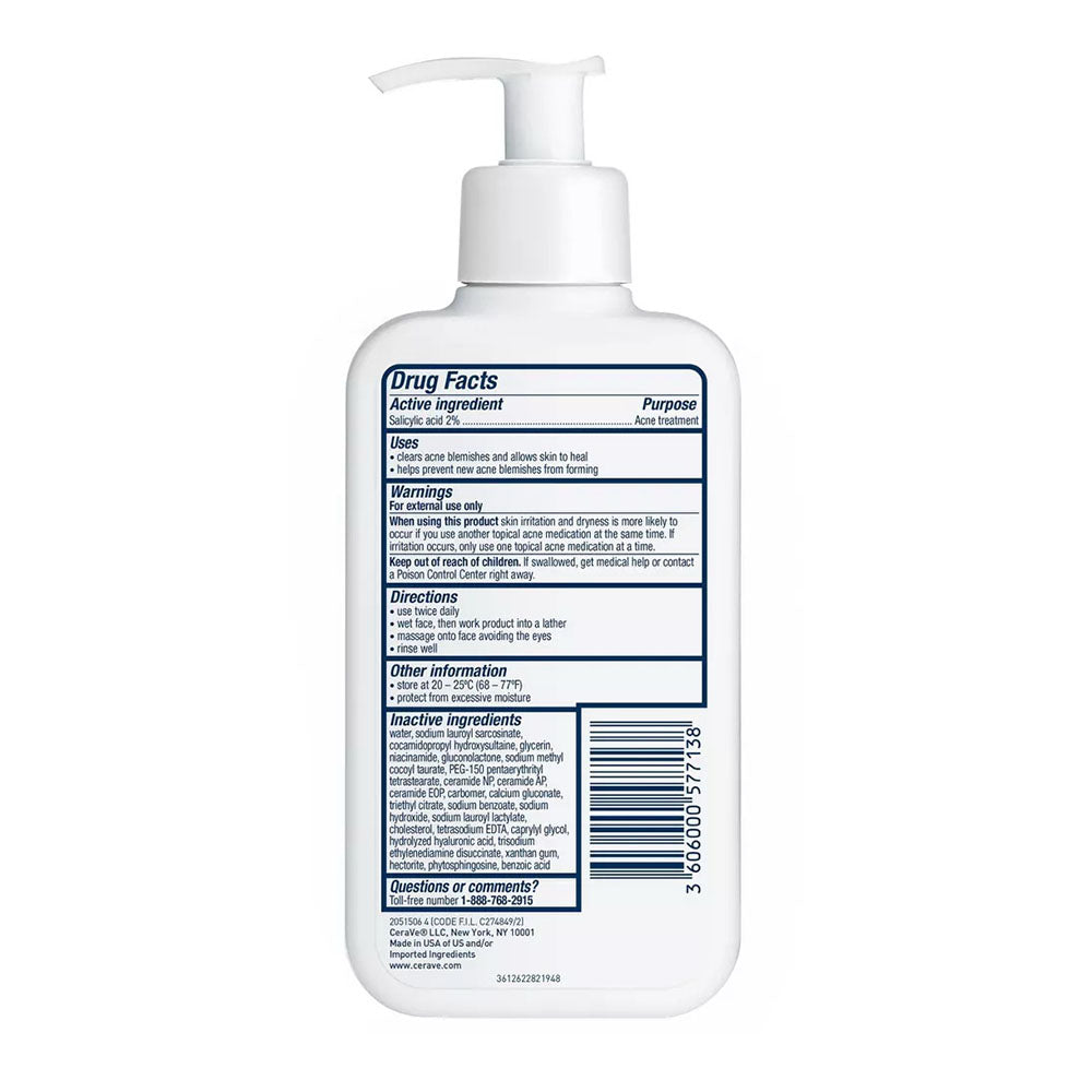 Cerave Acne Treatment Face Wash,8 Oz