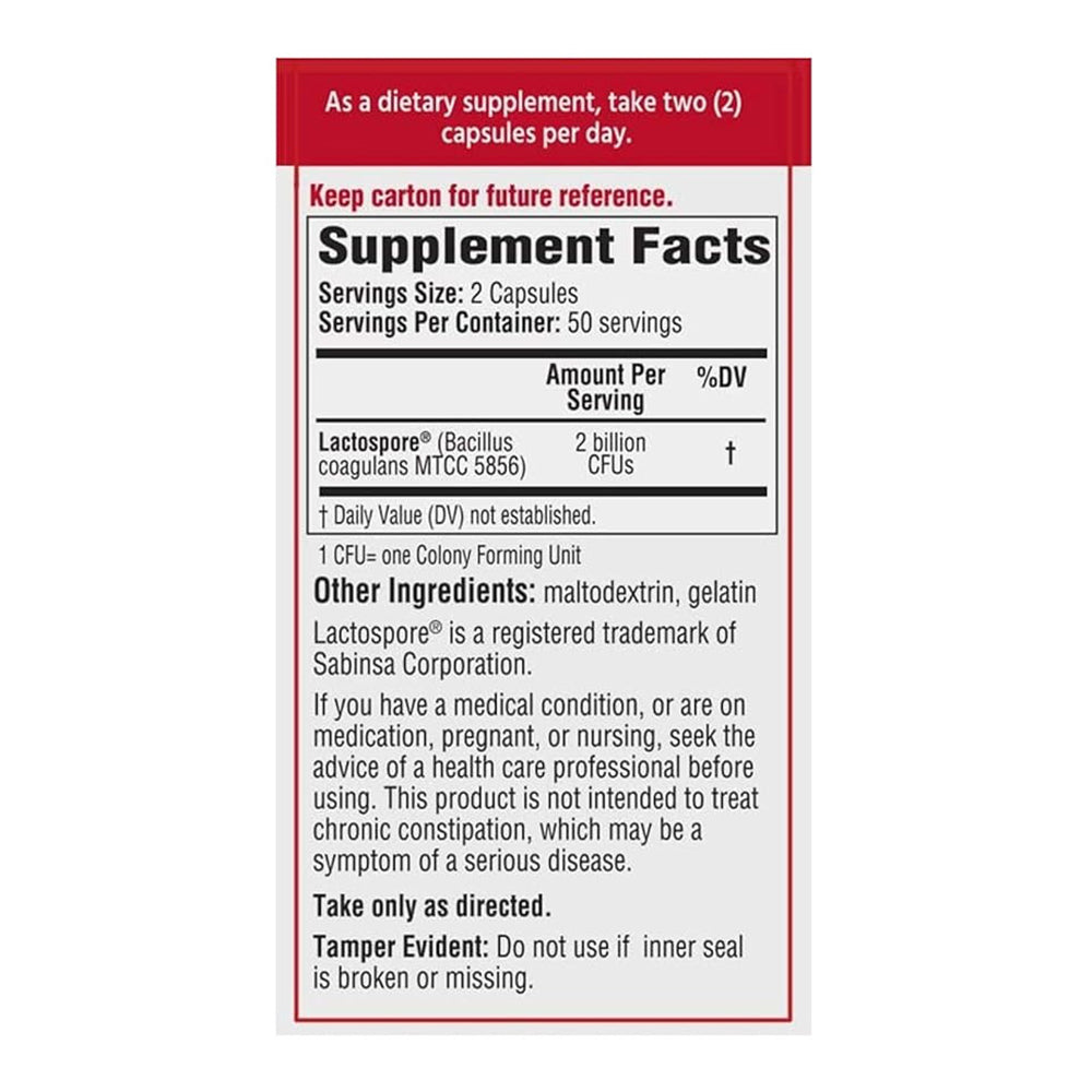 Bacid Daily Probiotic Dietary Supplement For Digestive Health