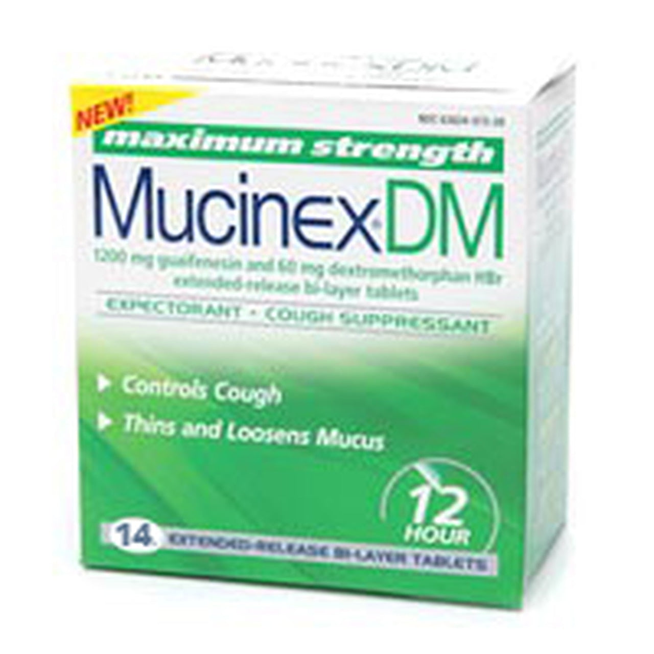 Mucinex Dm Maximum Strength 12-Hour Expectorant And Cough Suppressant Tablets, 14 Count