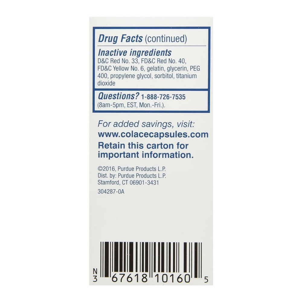 Colace Stool Softner 100Mg Laxative Capsules - 60 Ea