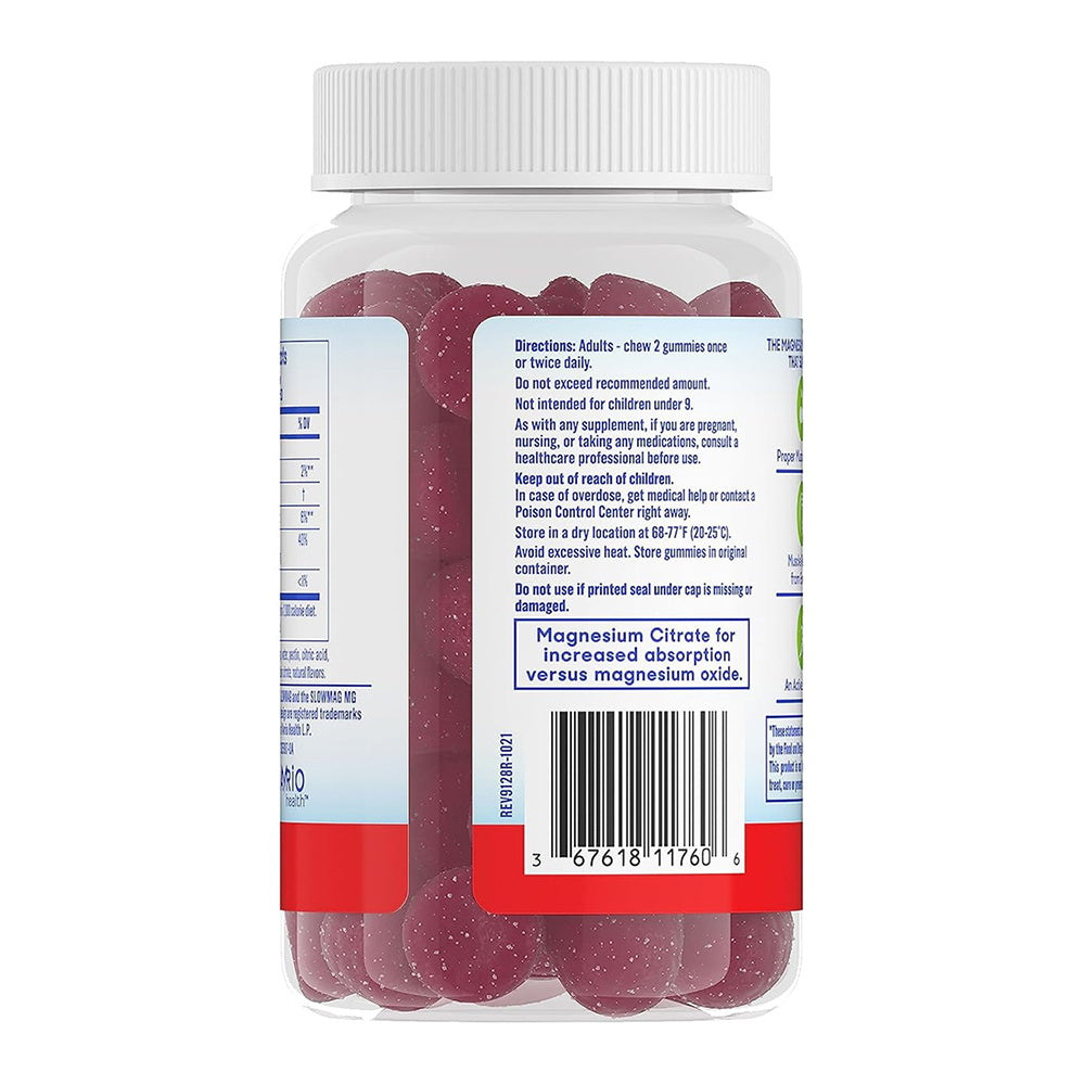 SlowMag Mg Muscle Health Care+ Recovery Gummies, Magnesium Citrate In 60Ct