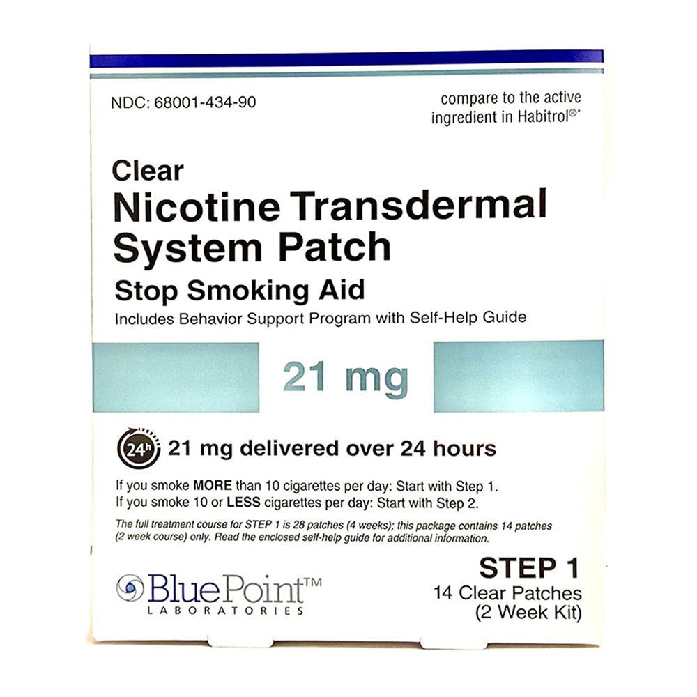 Blue Point Nicotine Transdermal System Patch Stop Smoking Aid