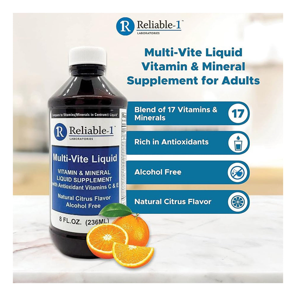 Reliable1 Laboratories Multi Vite Liquid Natural Citrus Flavor - 8 Oz