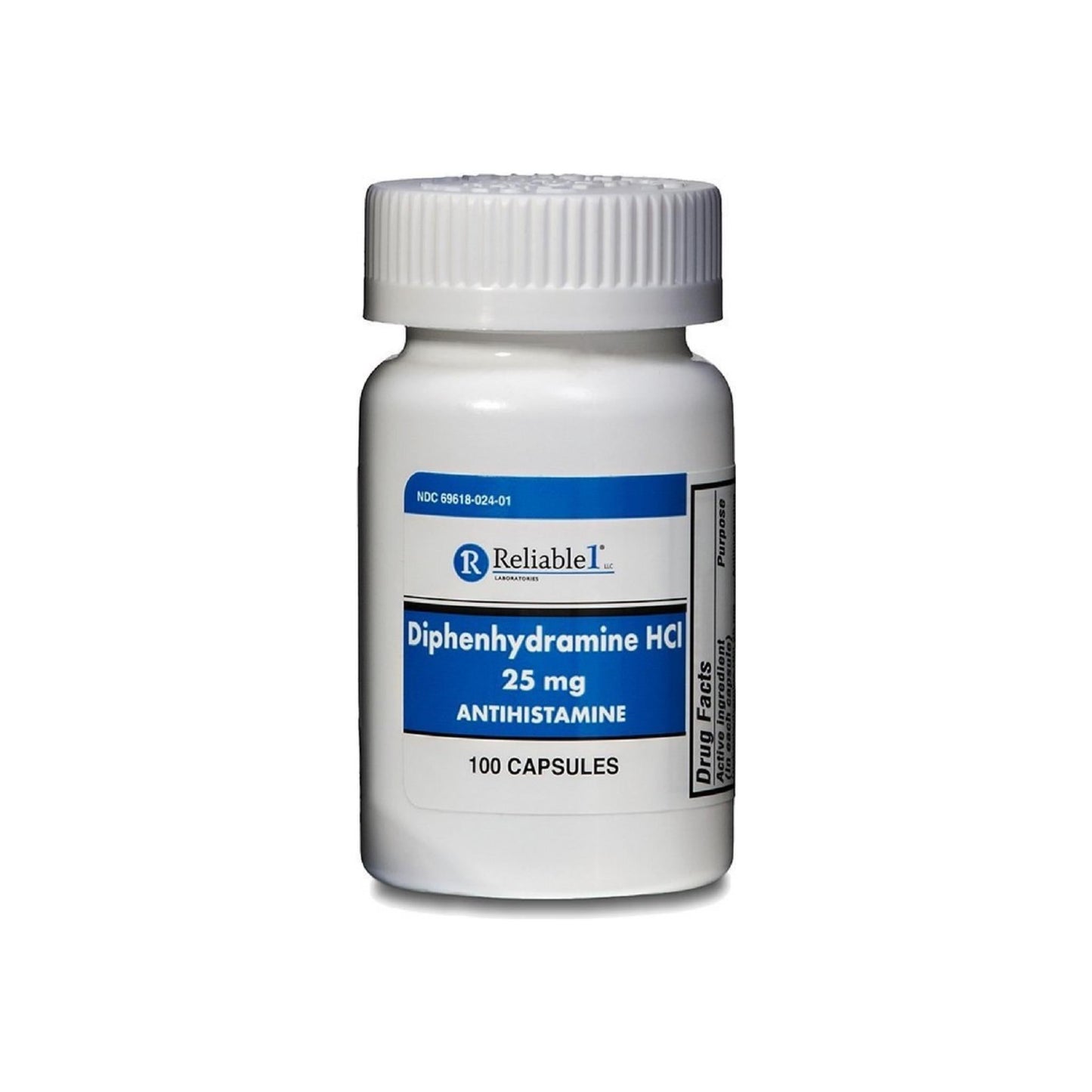 Reliable 1 Diphenhydramine Hci 25Mg Antihistamine - 100 Ea