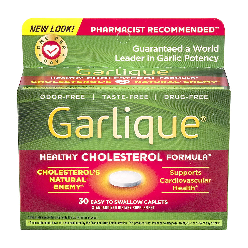 Garlique Standardized Supplement Caplets Support Cardiovascular Health Care- 60 Count