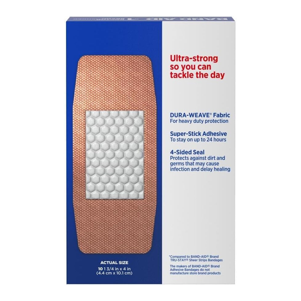 Band-Aid Brand Tough Strips Adhesive Wound Bandage, Extra Large, 10 Ct