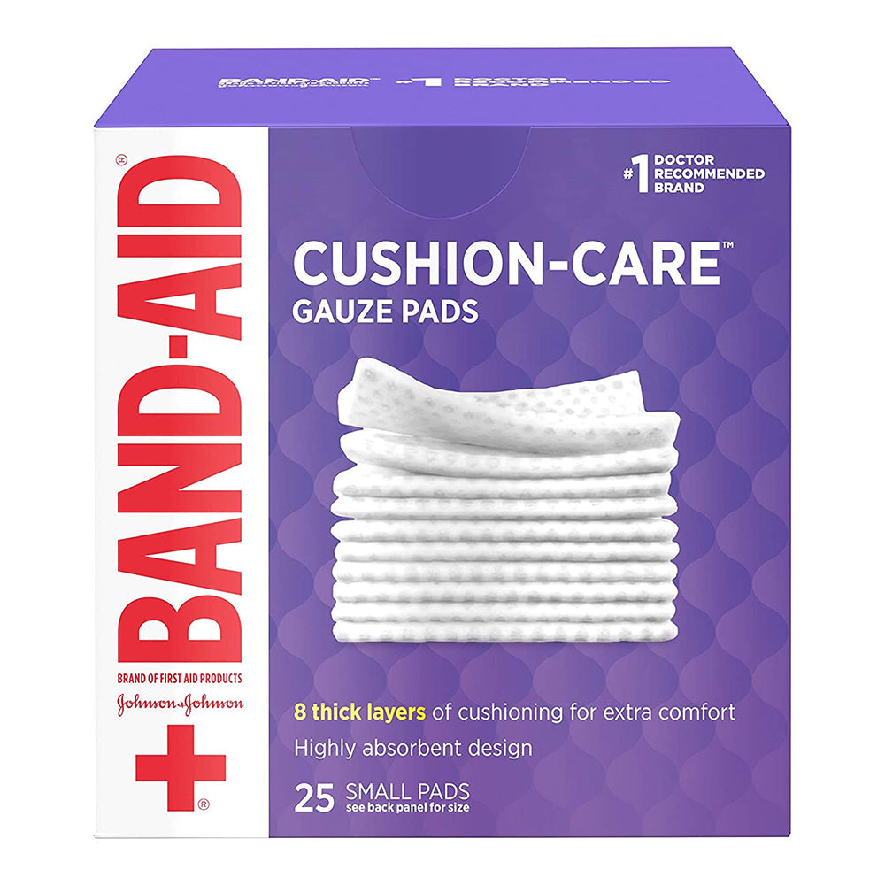 Band-Aid Brand Cushion Care Gauze Pads, Small, 2 In X 2 In - 25 Ct