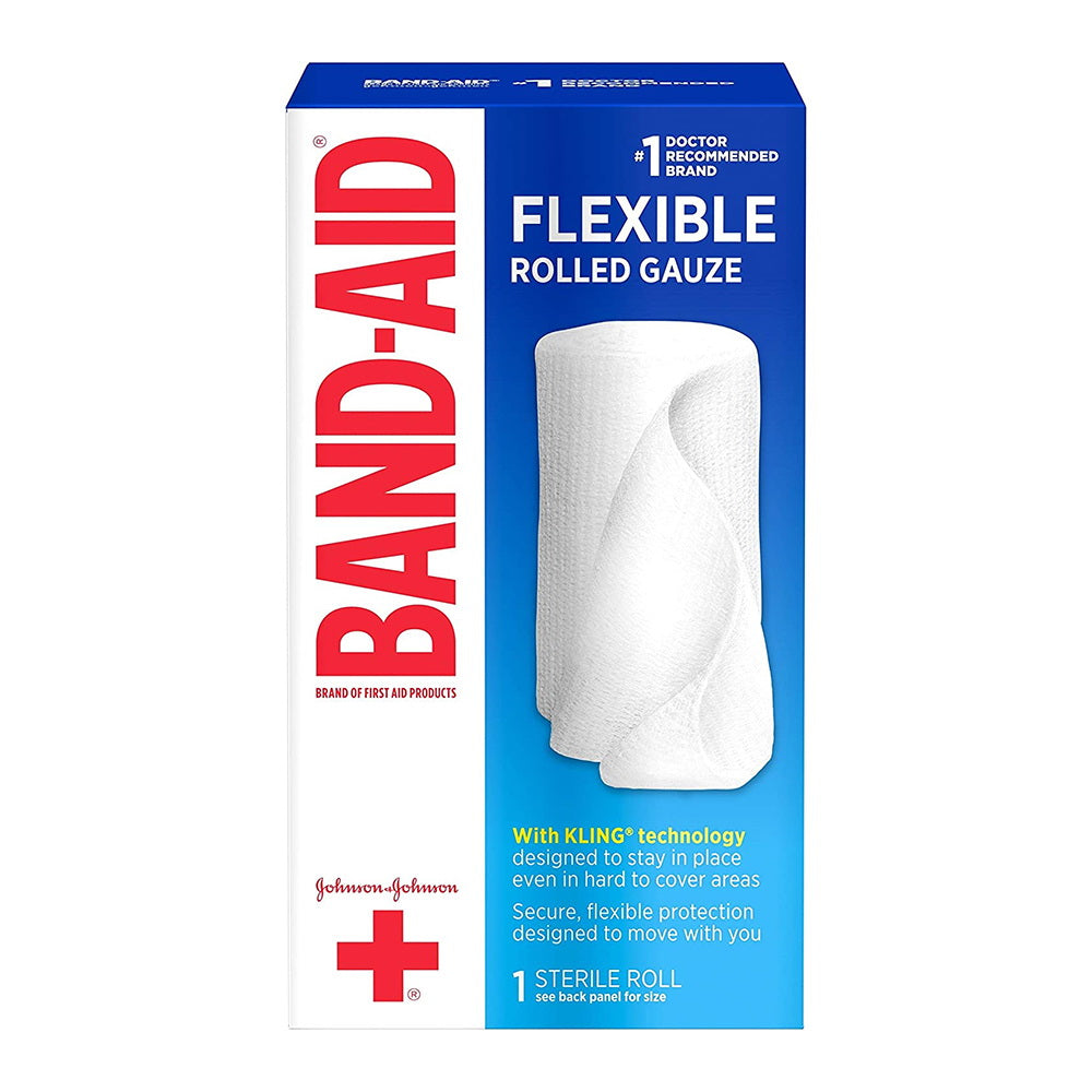Band-Aid First Aid 3 In X 2.5 Yds Rolled Gauze, White, 1 Count