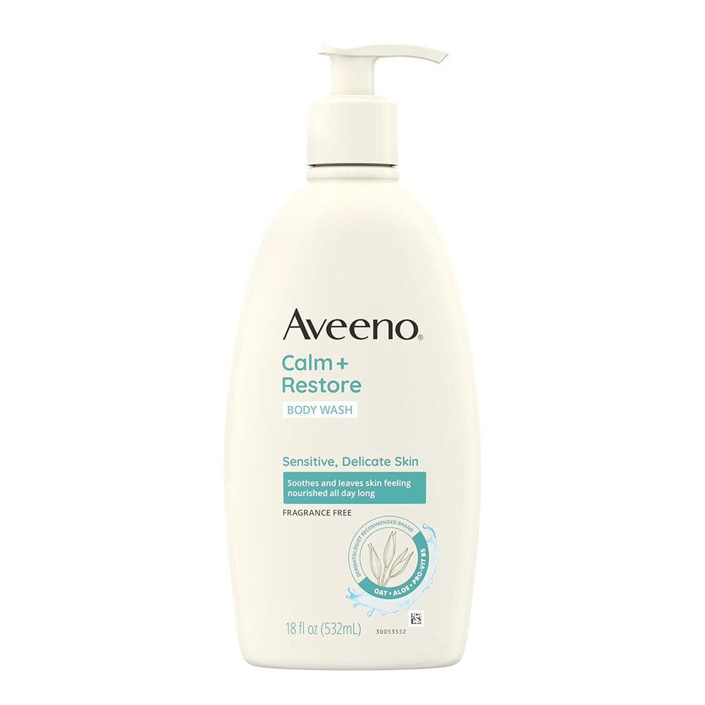 Aveeno Calm + Restore Daily Body Wash For Sensitive, 18 Fl Oz