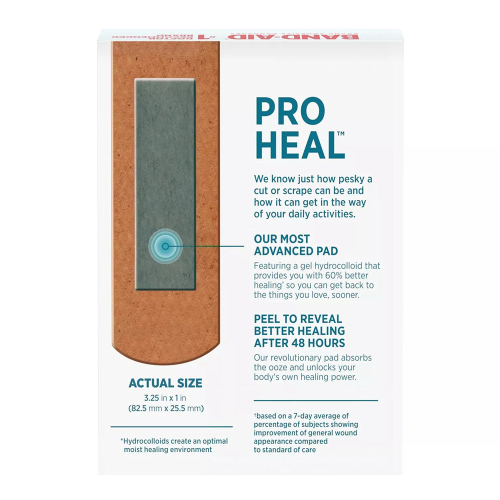 Band-Aid Brand Pro Heal Adhesive Bandages With Hydrocolloid Gel Pad, 10 Ct