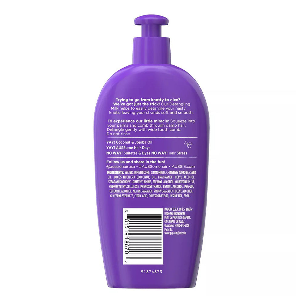 Aussie Miracle Curls Leave-In Detangling Milk, Paraben Free, 6.7 Oz
