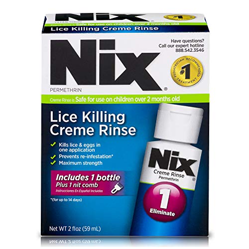 Nix Lice Killing Creme Rinse, 2 Oz And Nit Comb To Remove Lice & Eggs From Hair
