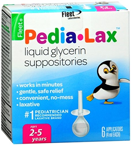 Pedia-Lax Laxative Liquid Glycerin Suppositories For Kids, Ages 2-5, 6 Count