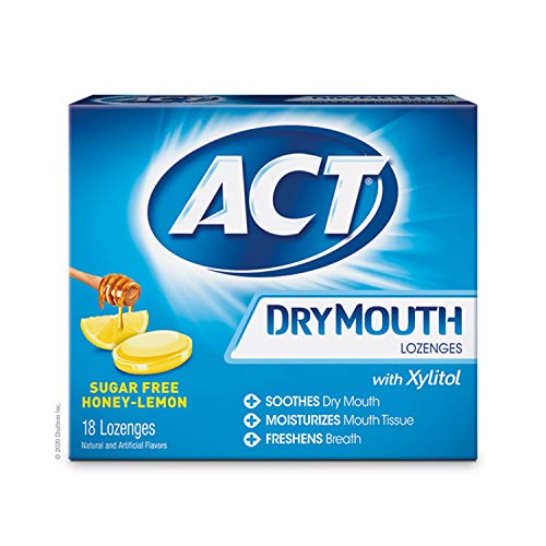 Act Dry Mouth Lozenges With Xylitol, Sugar Free, Honey-Lemon, 18 Count