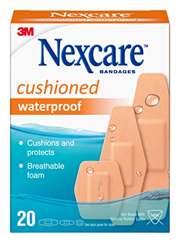Nexcare Waterproof Cushioned Bandages, Nexcare, 20 Count
