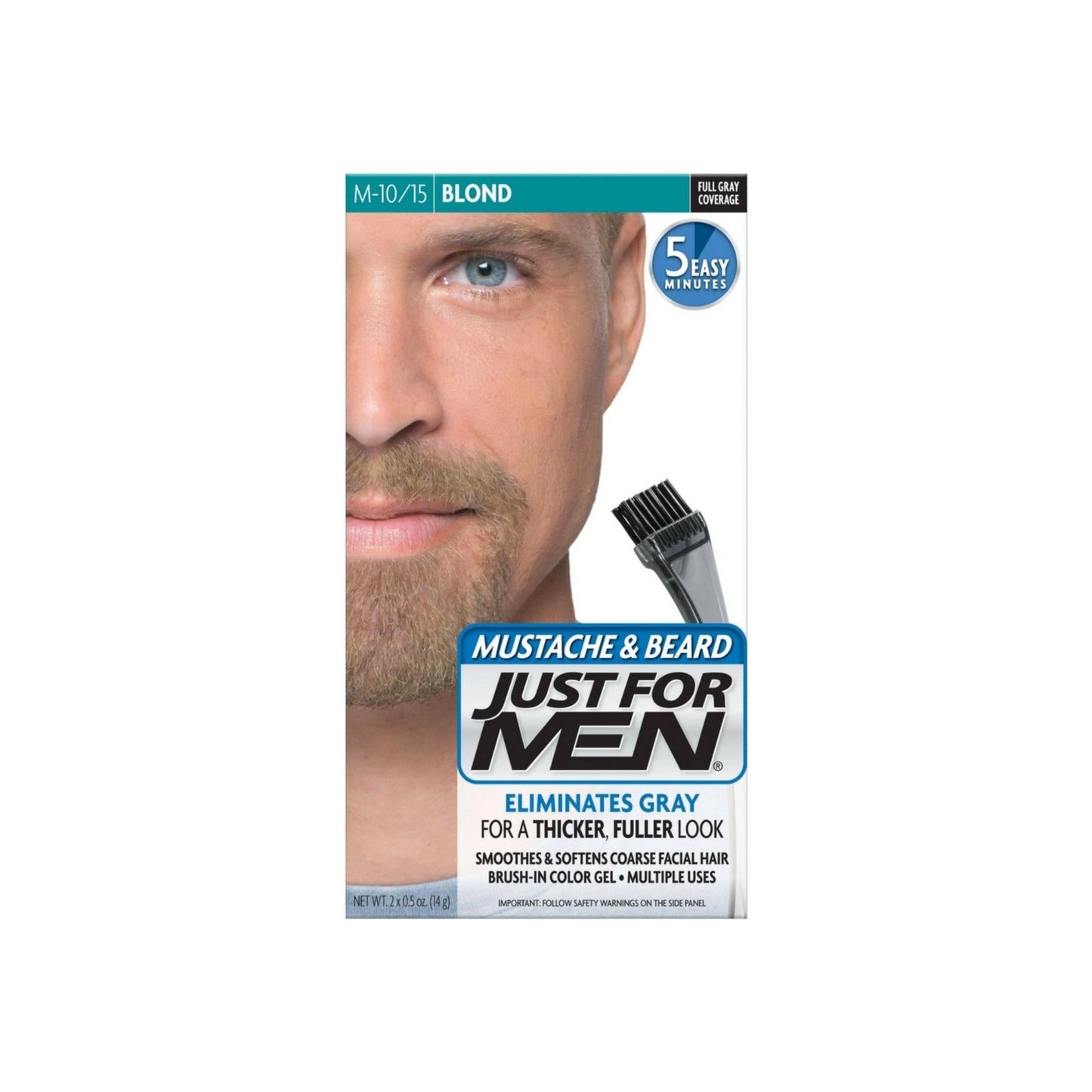 Just For Men Mustache & Beard Brush-In Color Gel, Blond M-10/15 1 Each
