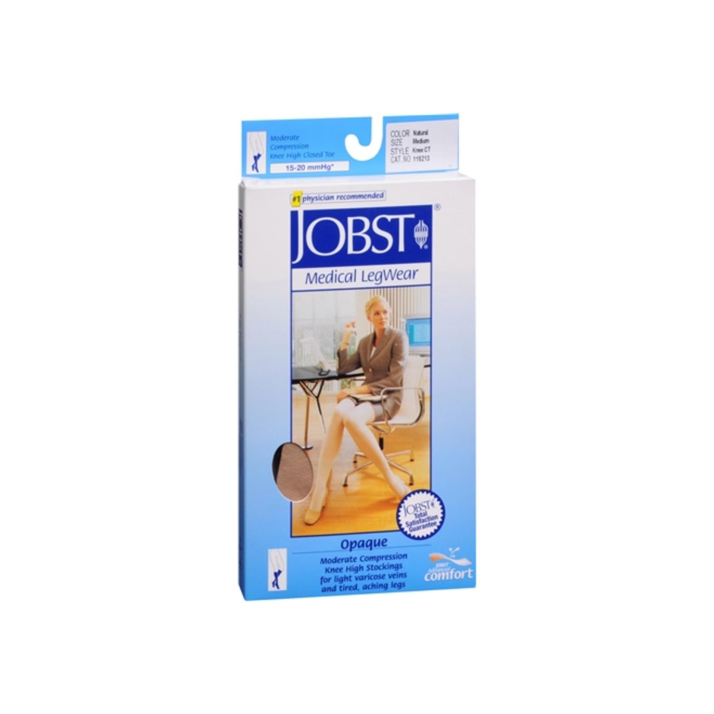 Jobst Medical Legwear Knee High 15-20 Mmhg Opaque Medium Silky Beige 1 Pair