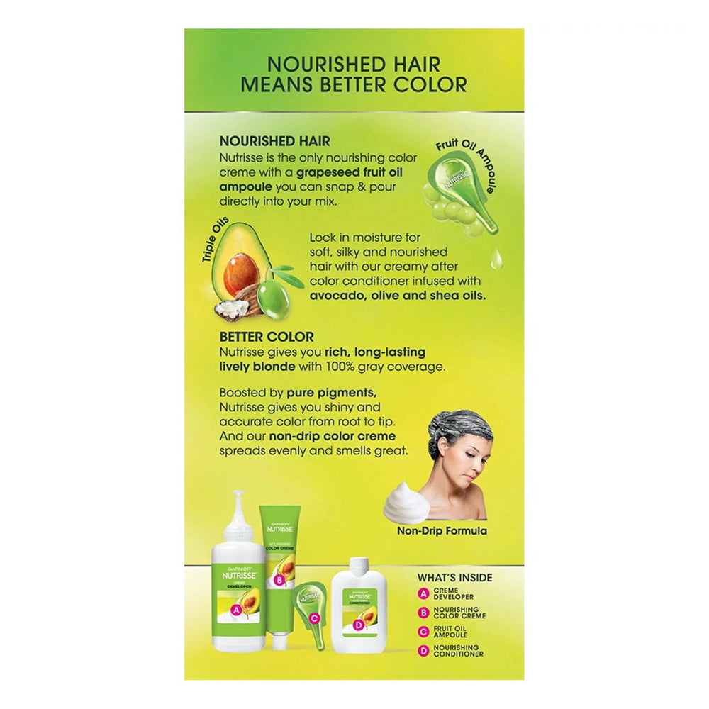 Garnier Nutrisse Permanent Medium Natural Blonde Hair Color Creme Kit