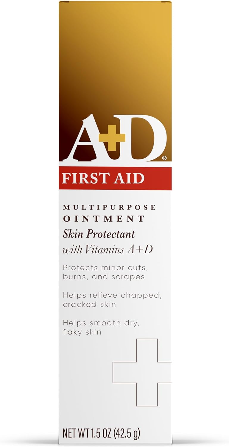 A+D First Aid Healing Ointment - Moisturizing Skin Protectant With Vitamins A & D 1.5 Oz