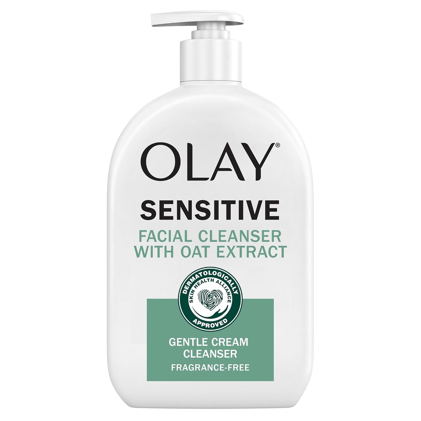 Olay Sensitive Facial Cleanser with Oat Extract Gentle Cream Cleanser, 16 fl oz