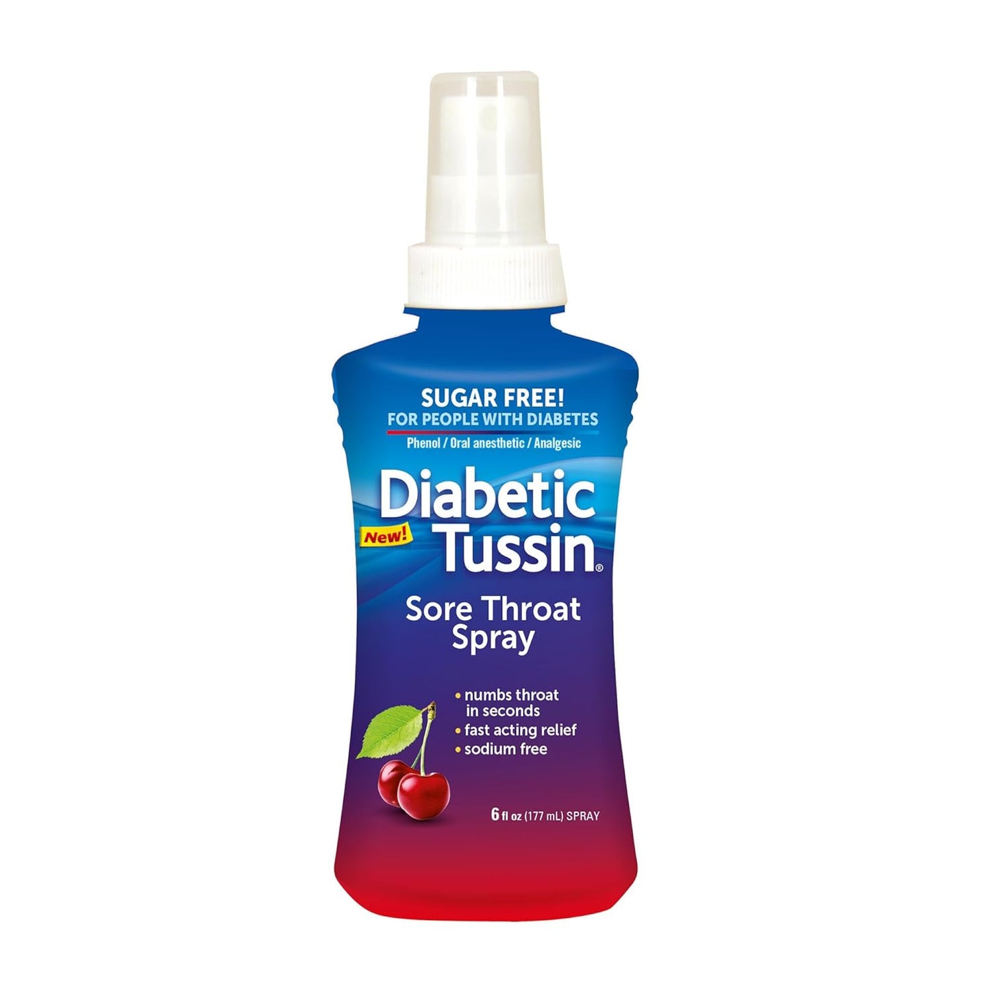 Diabetic Tussin Sore Throat Spray, Wild Cherry, 6 fl oz