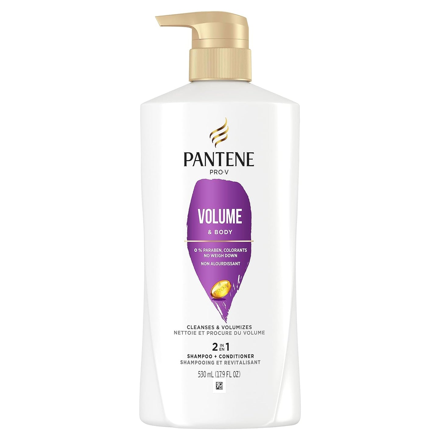 Pantene Pro-V Volume & Body 2 in 1 Shampoo & Conditioner,17.9 fl oz