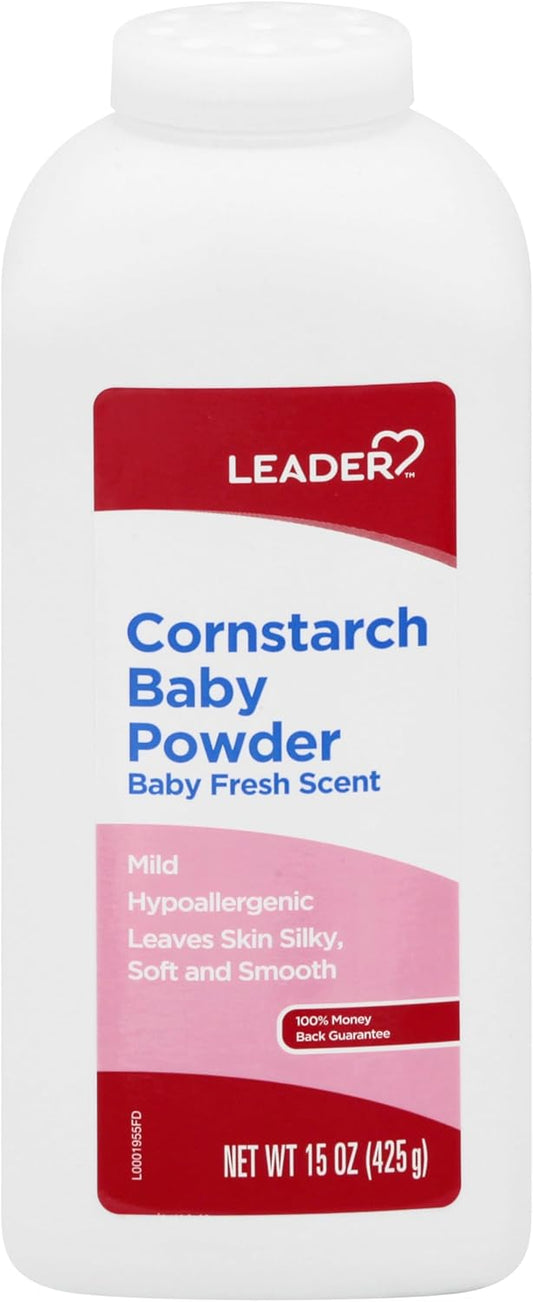 Leader Cornstarch Baby Powder Baby Fresh - 15 oz