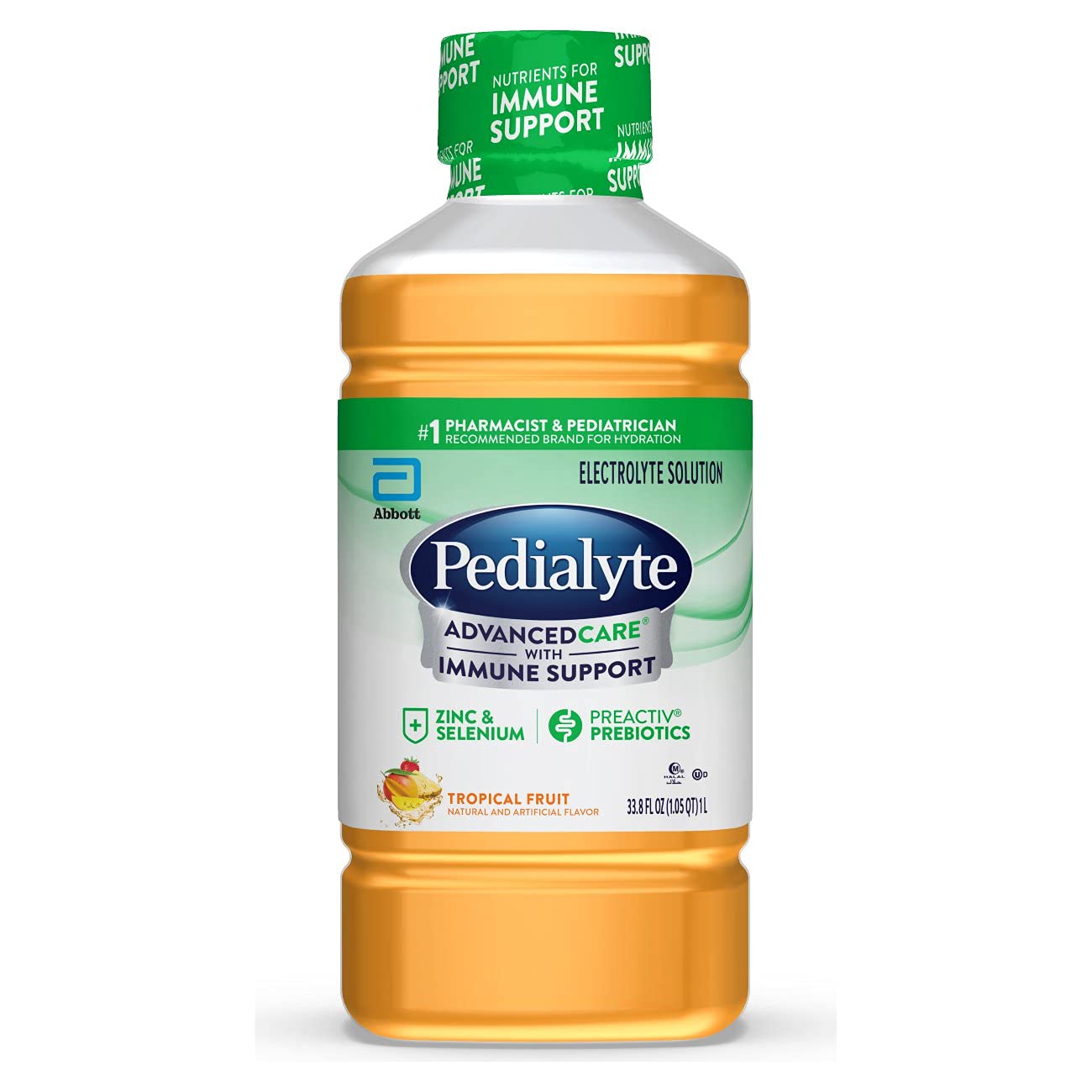 Pedialyte Advanced Care Tropical Fruit Electrolyte Solution, 33.8 Fl Oz