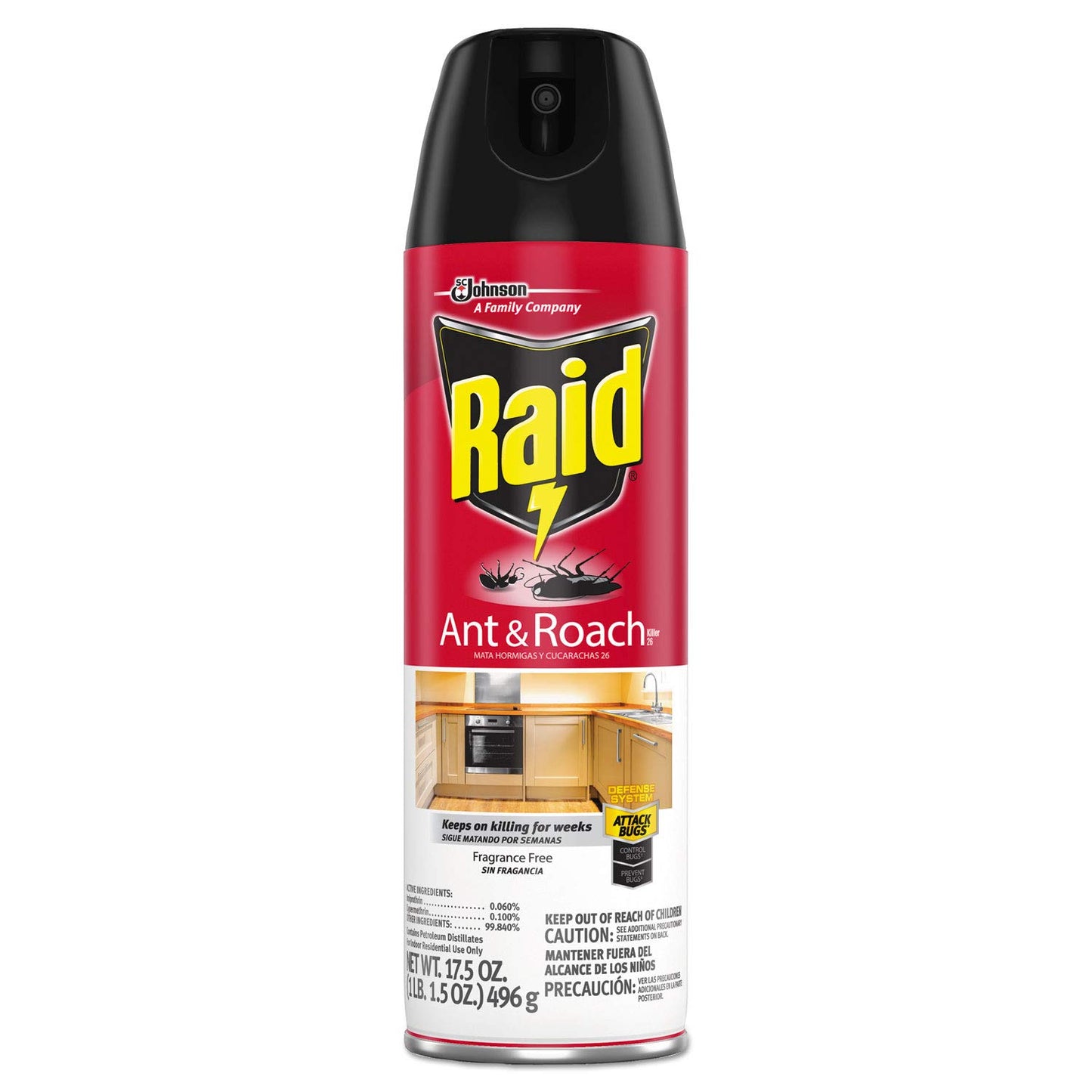Raid Ant and Roach Killer Fragrance Free 17.5 Ounce