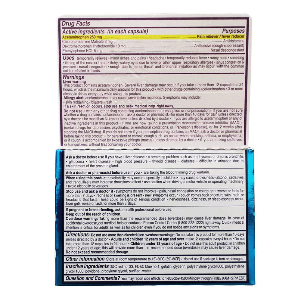 Xtra Cold & Cough Capsules 12 Ea