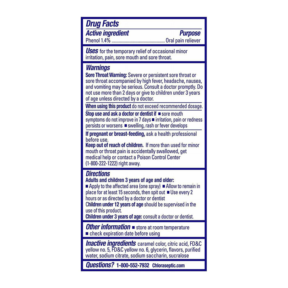 Chloraseptic Warming Sore Throat Relief Honeylemon Spray - 6 Oz