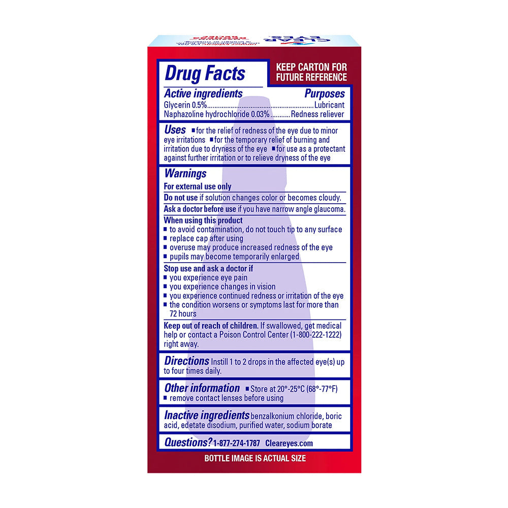 Clear Eyes Eye Drops, Redness Relief, 1 Fl Oz