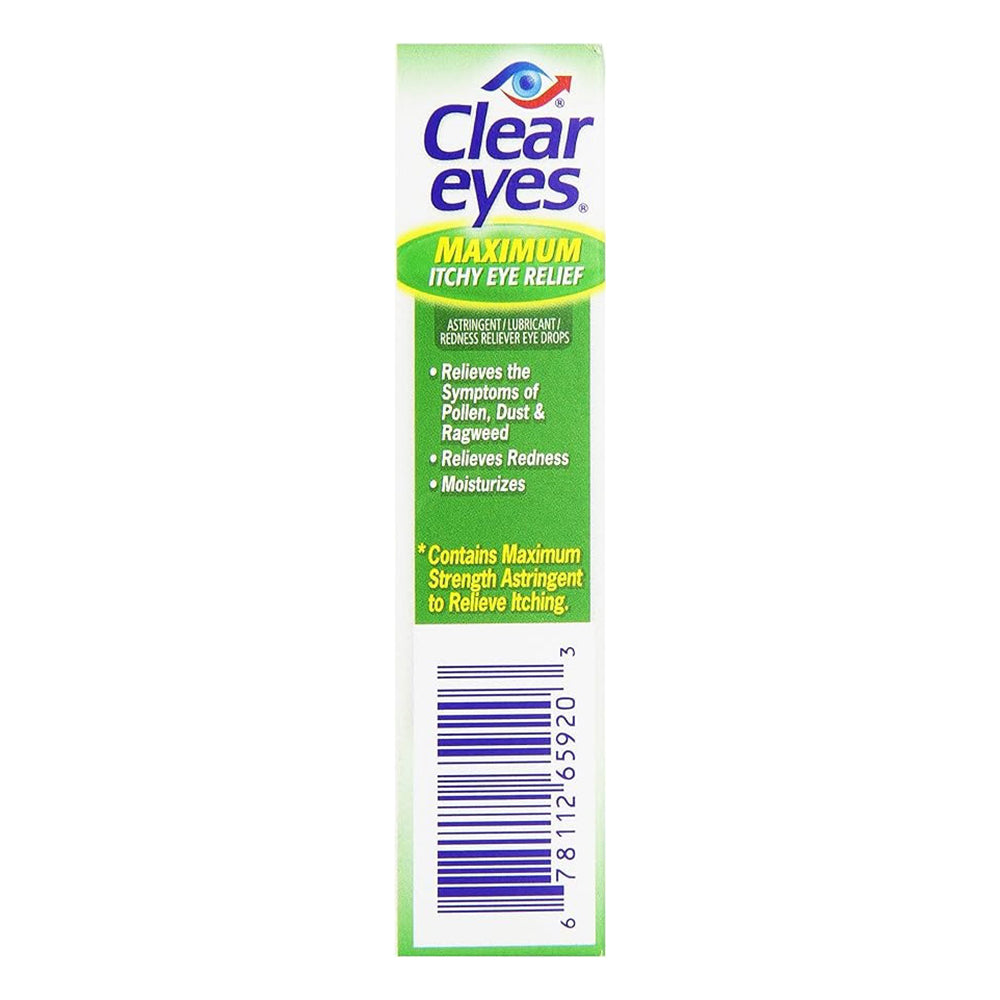 Clear Eyes Maximum Strength Itchy Eye Relief Eye Drops - 0.5 Fl Oz