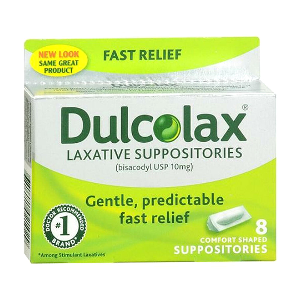 Dulcolax Constipation Relief 10 Mg Laxative Comfort Shaped Suppositories - 8 Ea