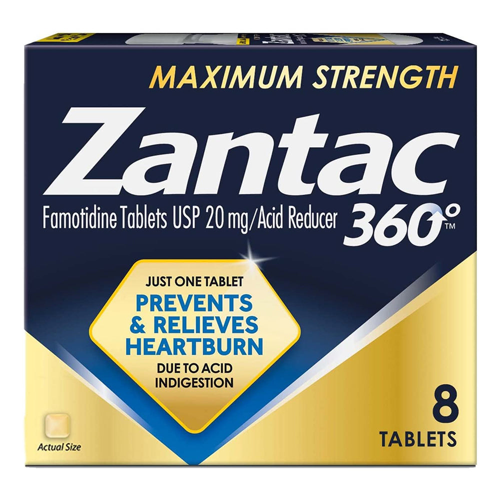 Zantac 360 Maximum Strength Tablets, Heartburn Prevention And Relief, 20 Mg, 8 Count