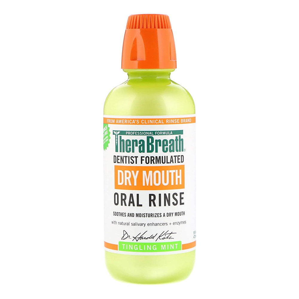 Thera Breath Dry Mouth Oral Rinse Tingling Mint - 16 Oz
