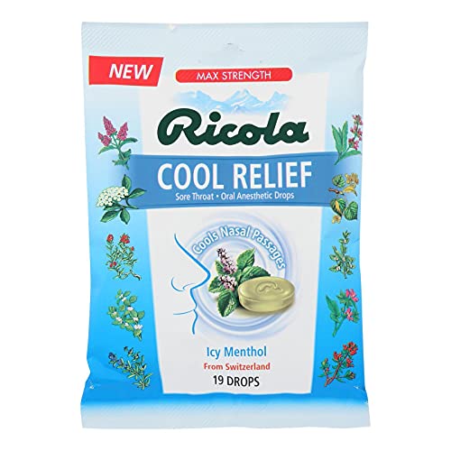 Ricola Cool Relief Oral Anesthetic Drops Icy Menthol - 19 Ct