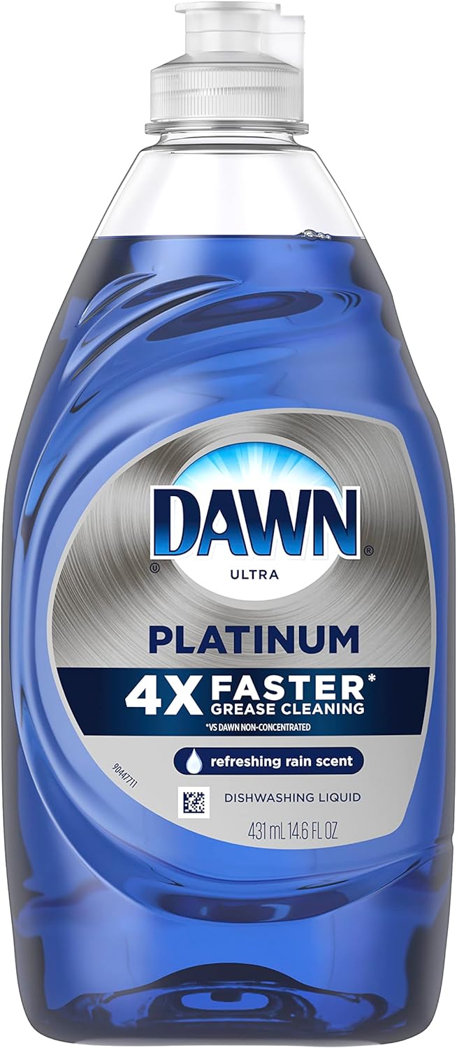 Dawny Platinum Dishwashing Liquid Dish Soap, Refreshing Rain Scent, 14.6 Fl Oz